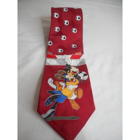Disney MIckey Unlimited Other - Vintage Disney Soccer Burgundy tie Mickey Donald